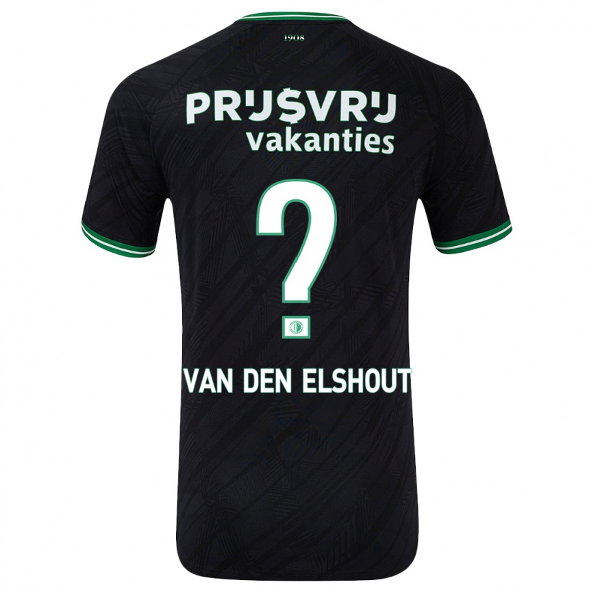 Niño Fútbol Camiseta Tobias Van Den Elshout #0 Negro Verde 2ª Equipación 2024/25 Argentina