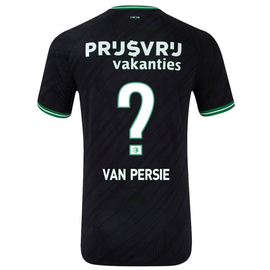 Niño Fútbol Camiseta Shaqueel Van Persie #0 Negro Verde 2ª Equipación 2024/25 Argentina