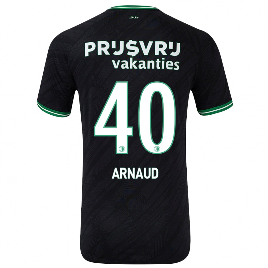 Niño Fútbol Camiseta Lugene Arnaud #40 Negro Verde 2ª Equipación 2024/25 Argentina