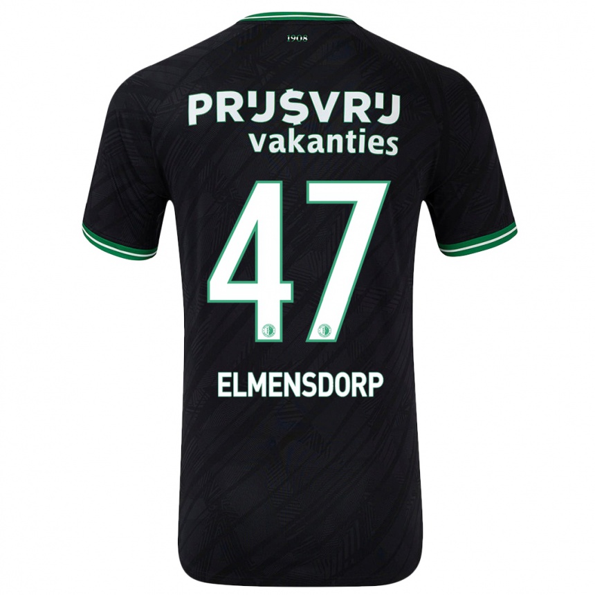 Niño Fútbol Camiseta Paris Elmensdorp #47 Negro Verde 2ª Equipación 2024/25 Argentina