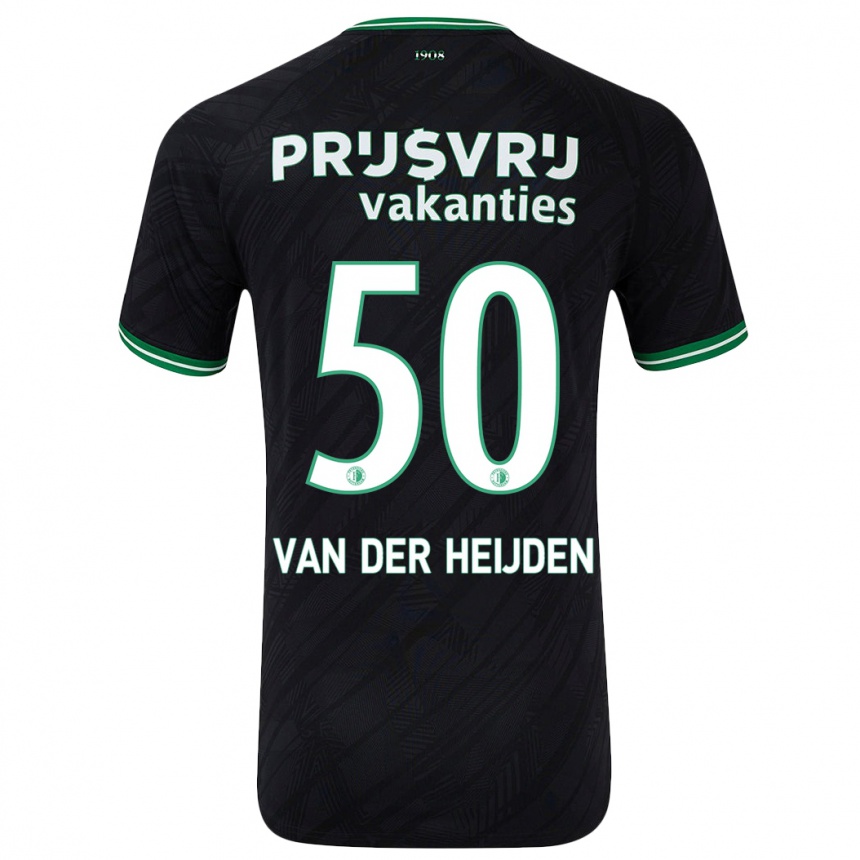 Niño Fútbol Camiseta Délano Van Der Heijden #50 Negro Verde 2ª Equipación 2024/25 Argentina