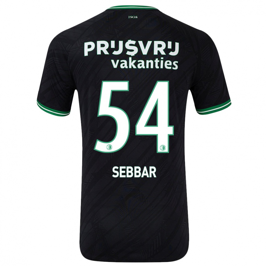 Niño Fútbol Camiseta Marouane Sebbar #54 Negro Verde 2ª Equipación 2024/25 Argentina