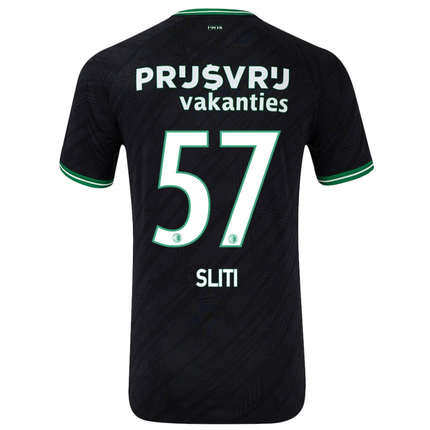 Niño Fútbol Camiseta Aymen Sliti #57 Negro Verde 2ª Equipación 2024/25 Argentina