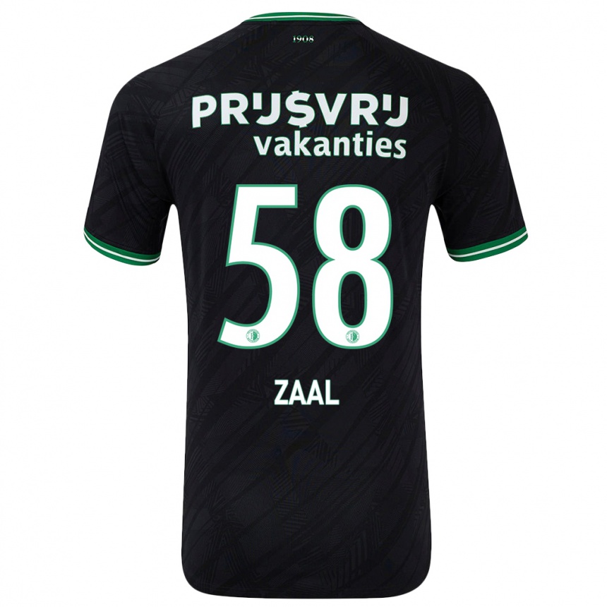 Niño Fútbol Camiseta Timo Zaal #58 Negro Verde 2ª Equipación 2024/25 Argentina