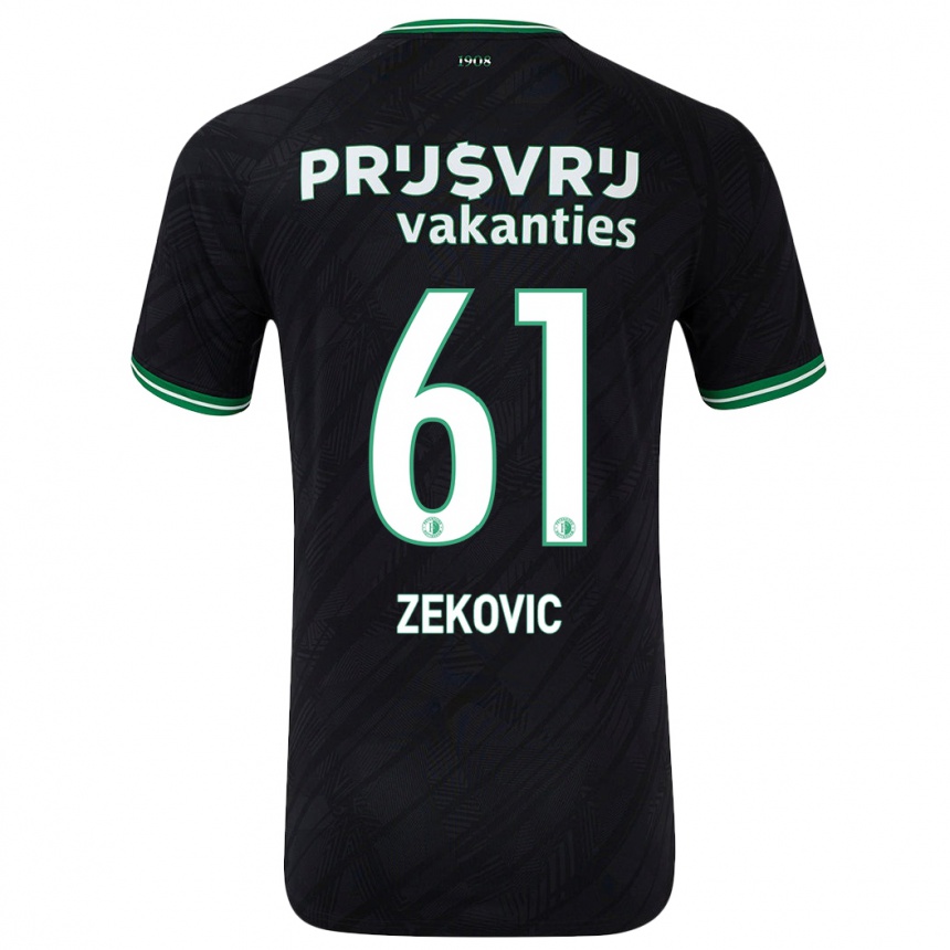 Niño Fútbol Camiseta Aleks Zekovic #61 Negro Verde 2ª Equipación 2024/25 Argentina