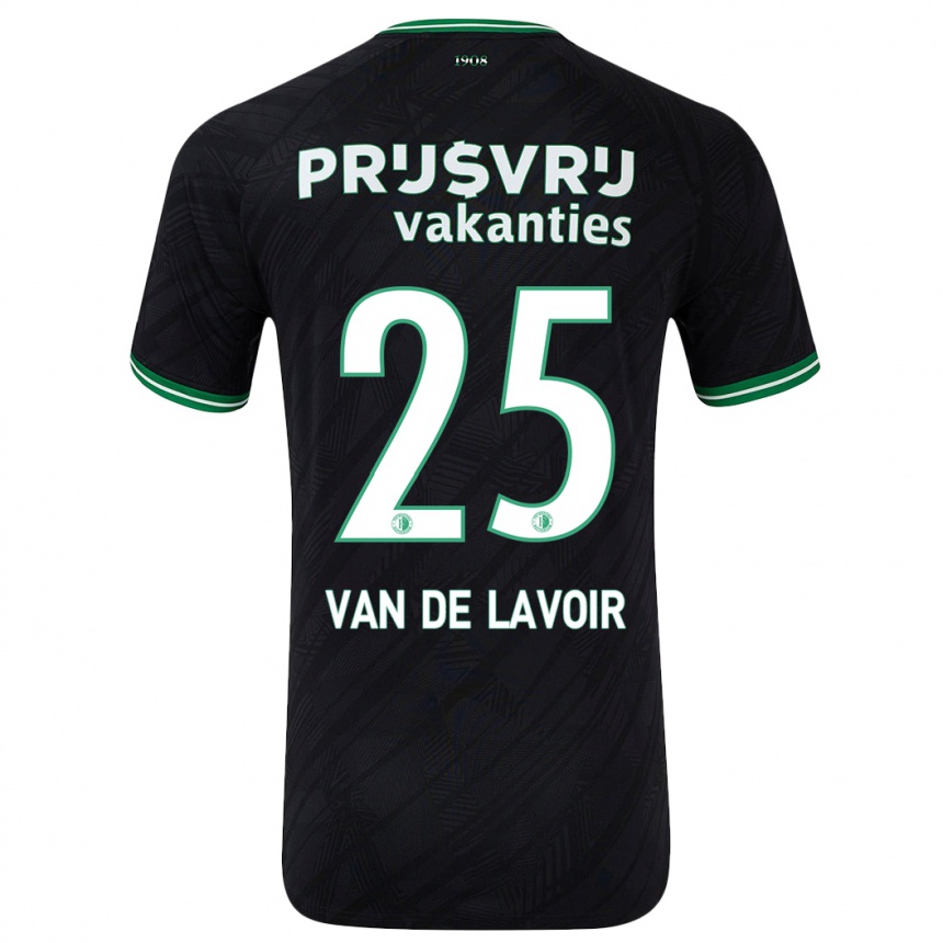 Niño Fútbol Camiseta Romeé Van De Lavoir #25 Negro Verde 2ª Equipación 2024/25 Argentina