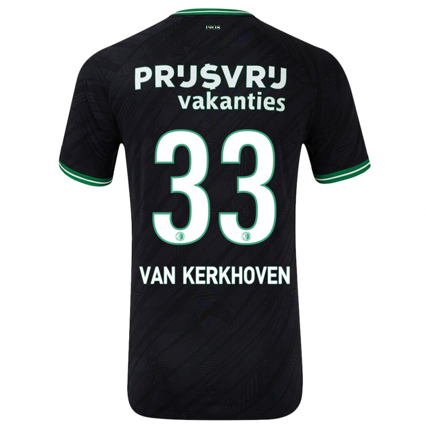 Niño Fútbol Camiseta Ella Van Kerkhoven #33 Negro Verde 2ª Equipación 2024/25 Argentina