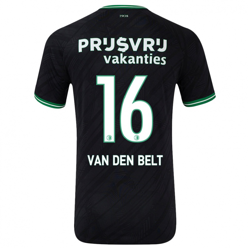 Niño Fútbol Camiseta Thomas Van Den Belt #16 Negro Verde 2ª Equipación 2024/25 Argentina