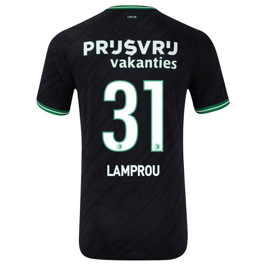 Niño Fútbol Camiseta Kostas Lamprou #31 Negro Verde 2ª Equipación 2024/25 Argentina