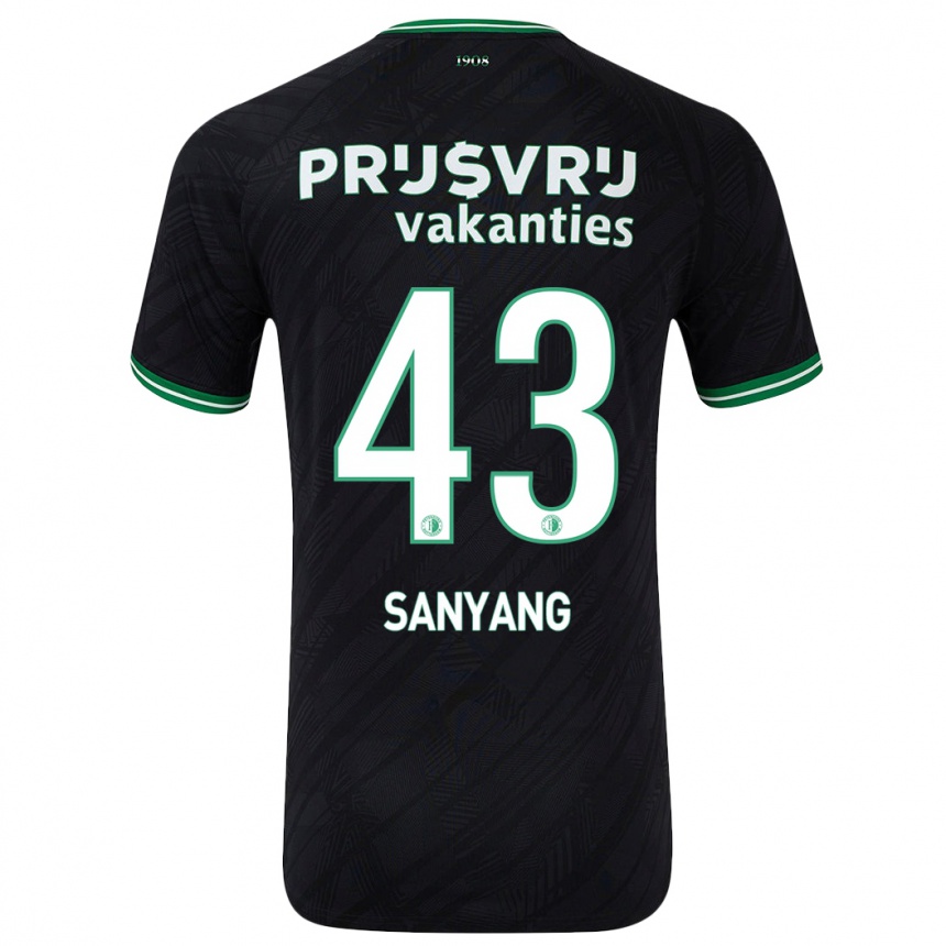 Niño Fútbol Camiseta Amadou-David Sanyang #43 Negro Verde 2ª Equipación 2024/25 Argentina