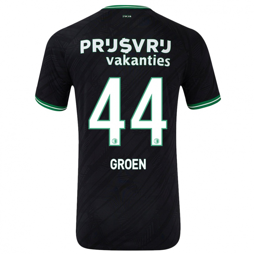 Niño Fútbol Camiseta Nesto Groen #44 Negro Verde 2ª Equipación 2024/25 Argentina