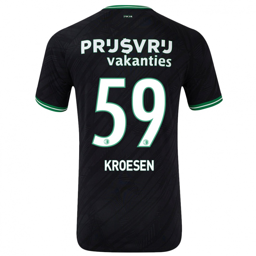 Niño Fútbol Camiseta Jaimy Kroesen #59 Negro Verde 2ª Equipación 2024/25 Argentina