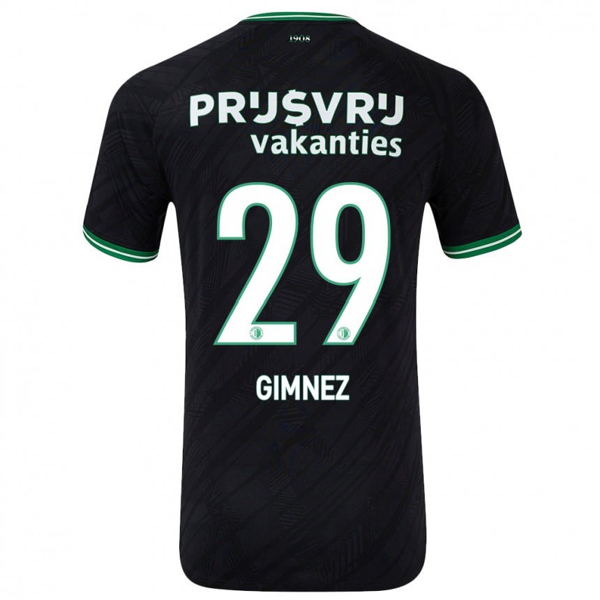 Niño Fútbol Camiseta Santiago Gimnez #29 Negro Verde 2ª Equipación 2024/25 Argentina