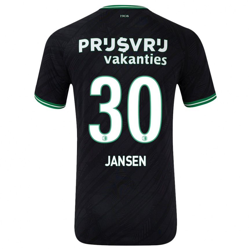 Niño Fútbol Camiseta Thijs Jansen #30 Negro Verde 2ª Equipación 2024/25 Argentina