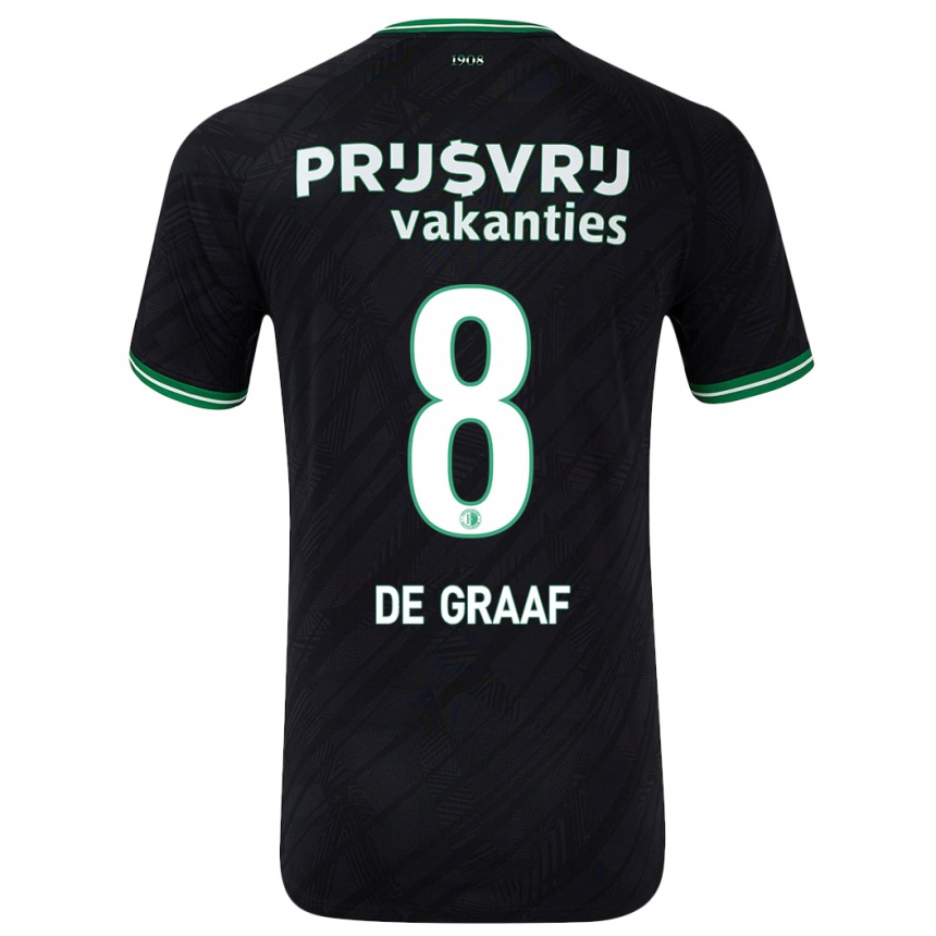 Niño Fútbol Camiseta Esmee De Graaf #8 Negro Verde 2ª Equipación 2024/25 Argentina