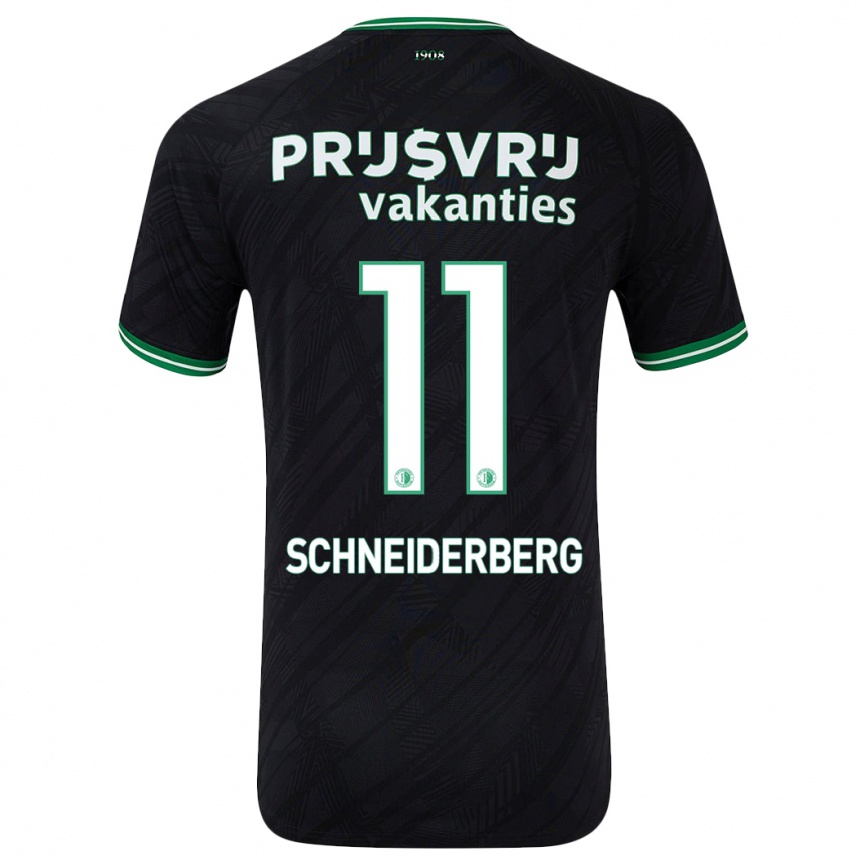 Niño Fútbol Camiseta July Schneiderberg #11 Negro Verde 2ª Equipación 2024/25 Argentina