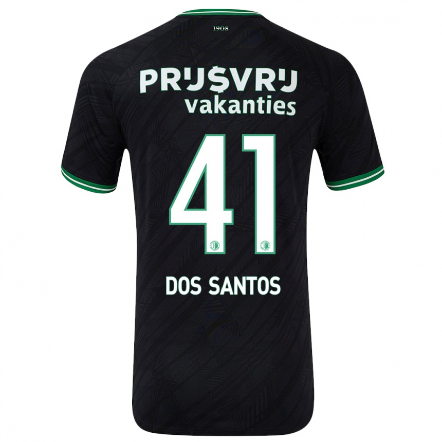 Niño Fútbol Camiseta Giuliany Ben-David Dos Santos #41 Negro Verde 2ª Equipación 2024/25 Argentina