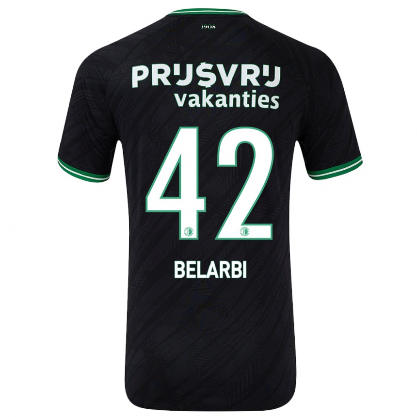 Niño Fútbol Camiseta Abdel Belarbi #42 Negro Verde 2ª Equipación 2024/25 Argentina