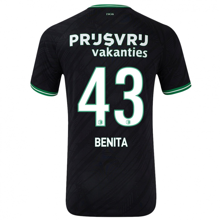 Niño Fútbol Camiseta Mimeirhel Benita #43 Negro Verde 2ª Equipación 2024/25 Argentina