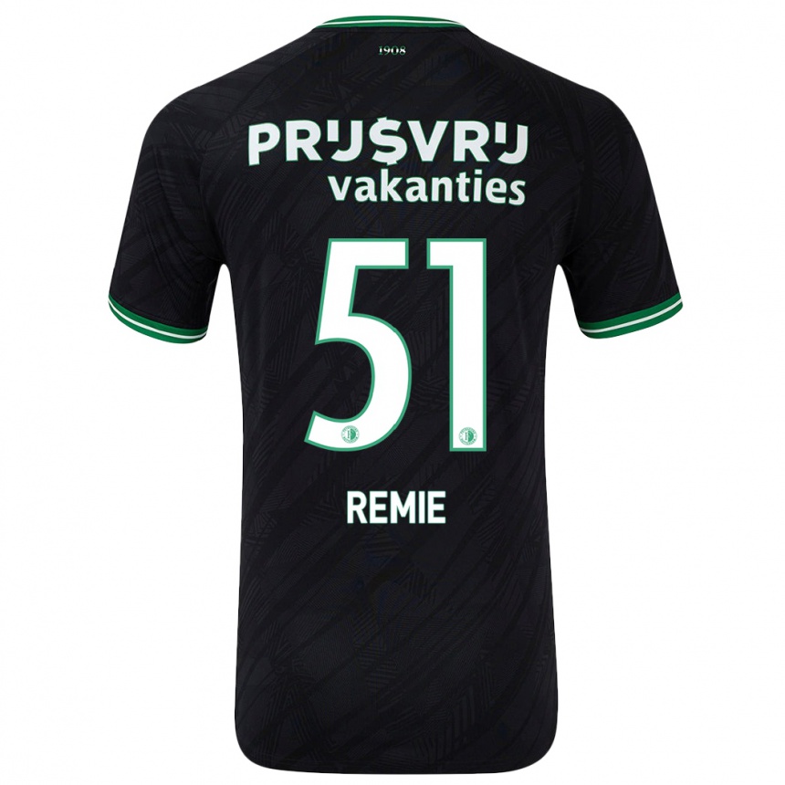 Niño Fútbol Camiseta Devin Remie #51 Negro Verde 2ª Equipación 2024/25 Argentina