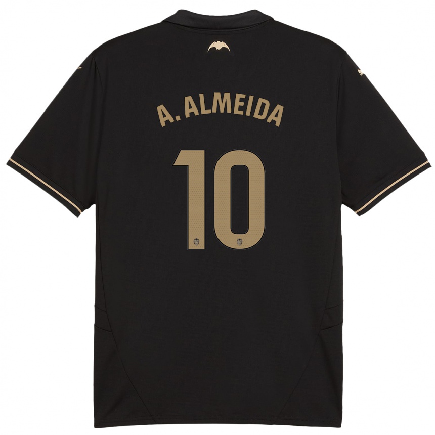 Niño Fútbol Camiseta André Almeida #10 Negro 2ª Equipación 2024/25 Argentina