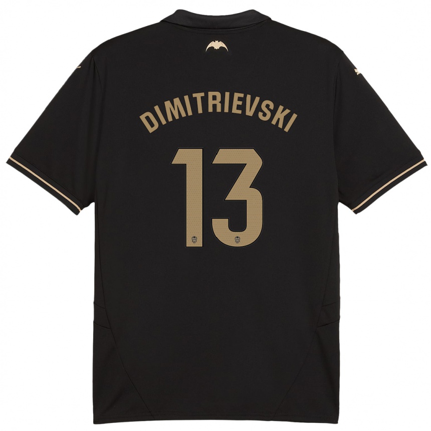 Niño Fútbol Camiseta Stole Dimitrievski #13 Negro 2ª Equipación 2024/25 Argentina