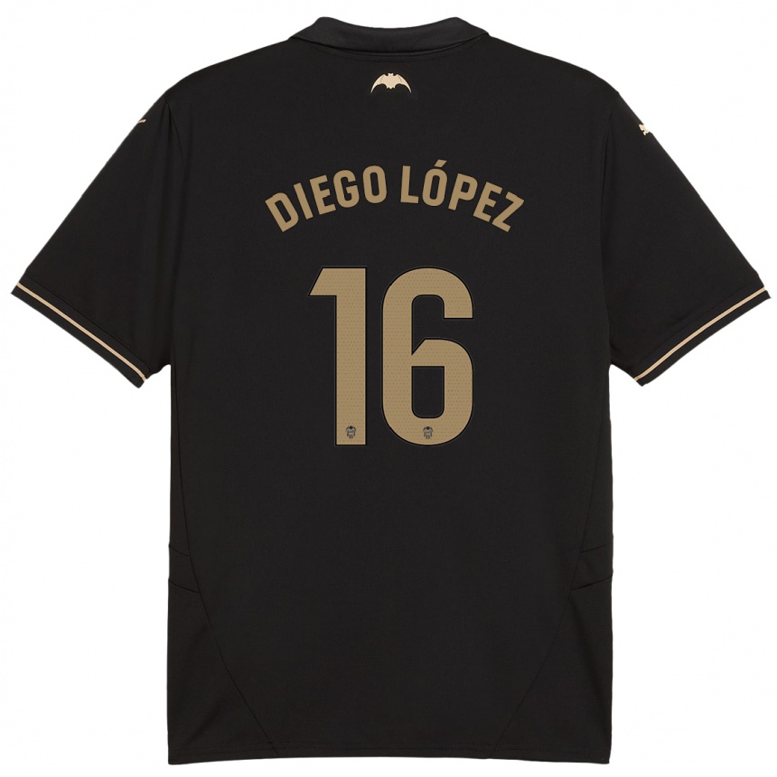 Niño Fútbol Camiseta Diego López #16 Negro 2ª Equipación 2024/25 Argentina