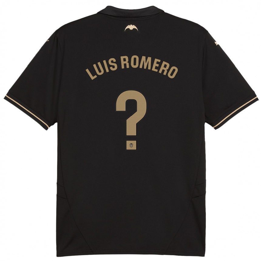 Niño Fútbol Camiseta Luis Romero #0 Negro 2ª Equipación 2024/25 Argentina