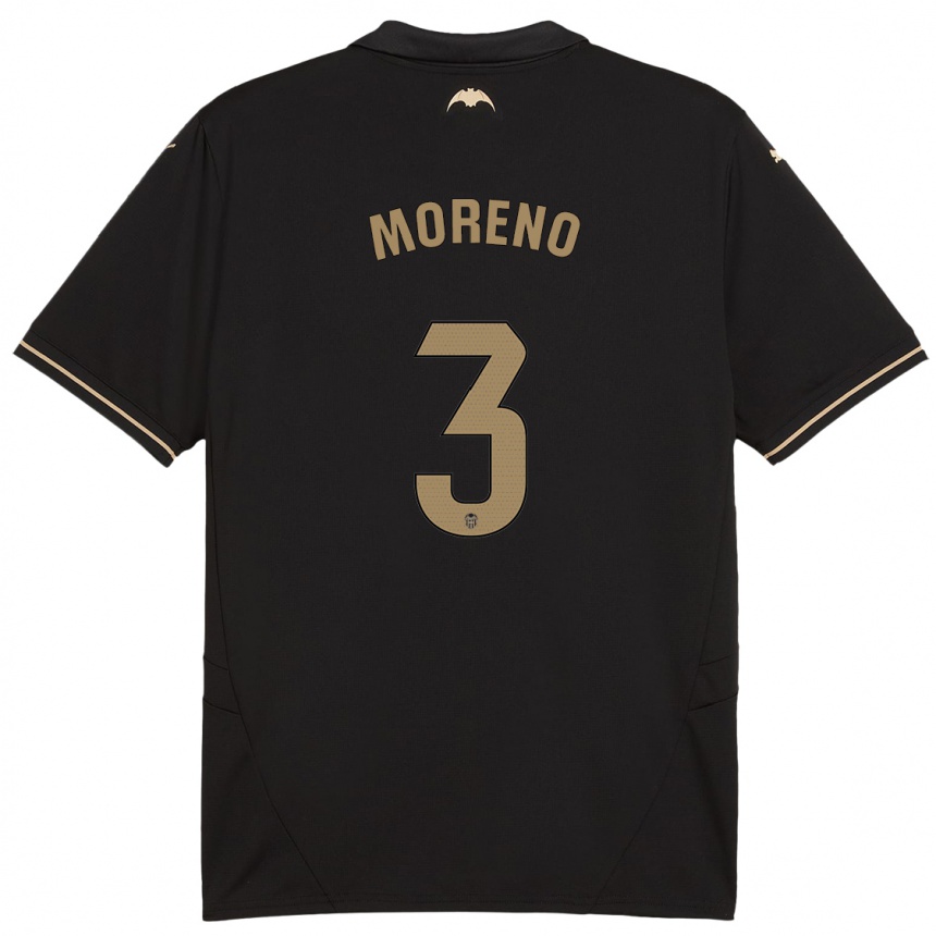 Niño Fútbol Camiseta Diego Moreno #3 Negro 2ª Equipación 2024/25 Argentina