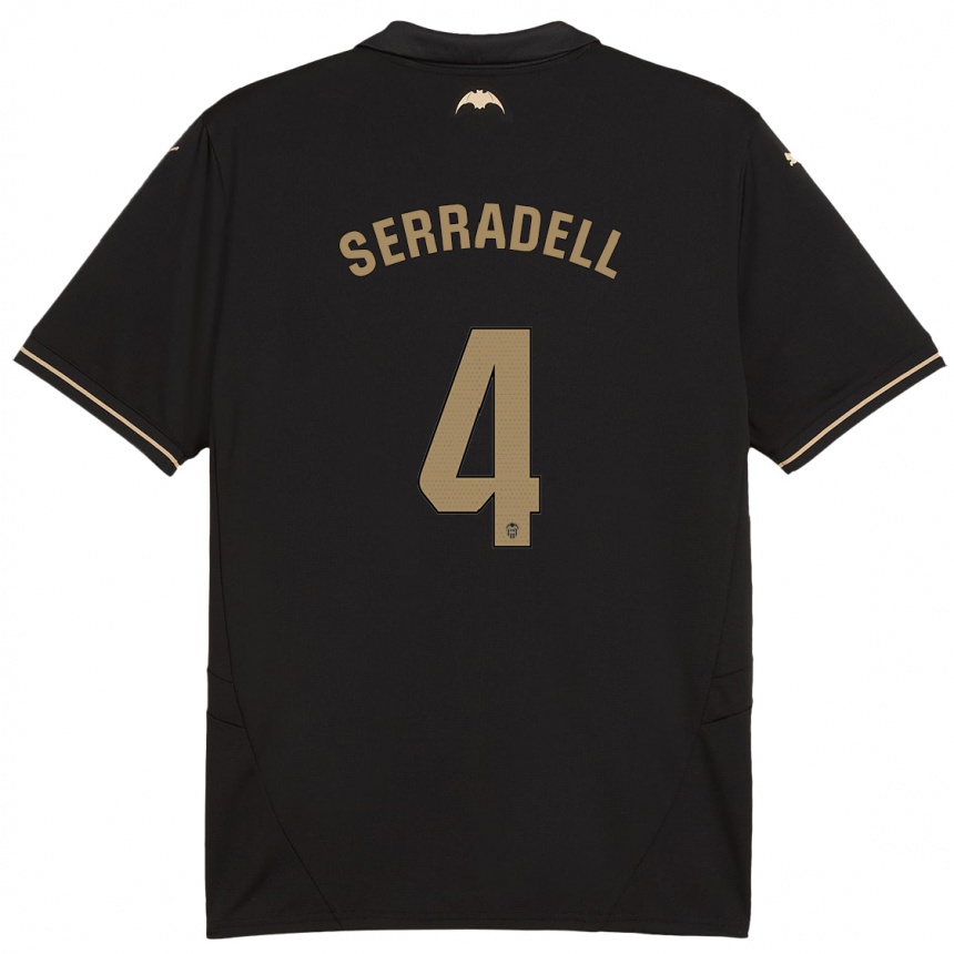 Niño Fútbol Camiseta Álex Serradell #4 Negro 2ª Equipación 2024/25 Argentina