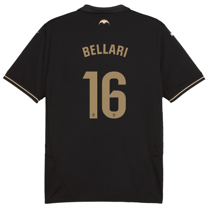 Niño Fútbol Camiseta Hamza Bellari #16 Negro 2ª Equipación 2024/25 Argentina