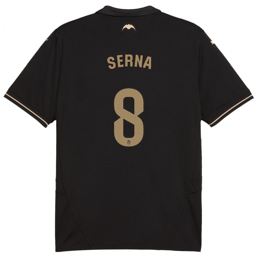 Niño Fútbol Camiseta Liced Serna #8 Negro 2ª Equipación 2024/25 Argentina