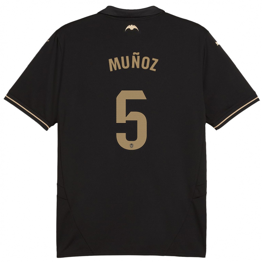 Niño Fútbol Camiseta Iván Muñoz #5 Negro 2ª Equipación 2024/25 Argentina