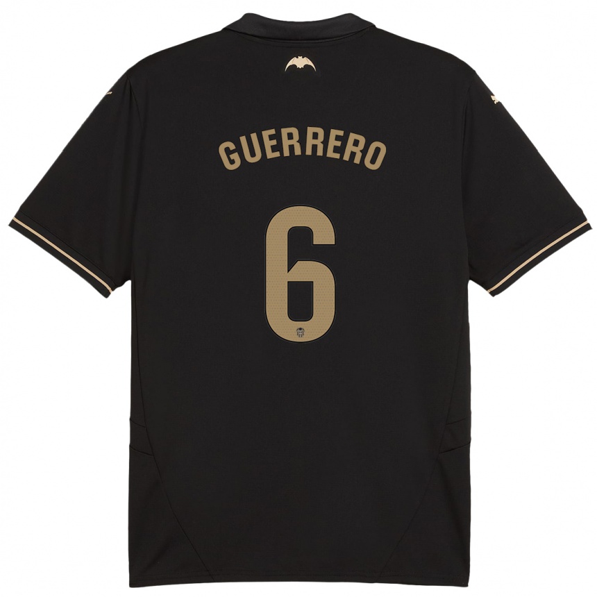 Niño Fútbol Camiseta Paula Guerrero #6 Negro 2ª Equipación 2024/25 Argentina