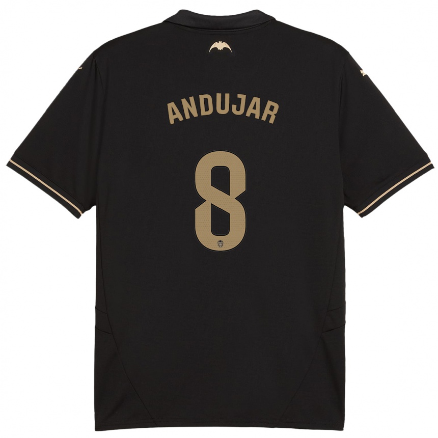 Niño Fútbol Camiseta Candela Andujar #8 Negro 2ª Equipación 2024/25 Argentina