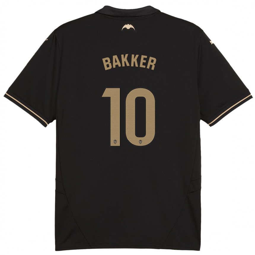 Niño Fútbol Camiseta Linda Bakker #10 Negro 2ª Equipación 2024/25 Argentina