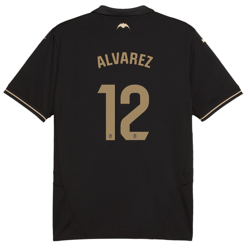 Niño Fútbol Camiseta Sofia Alvarez #12 Negro 2ª Equipación 2024/25 Argentina