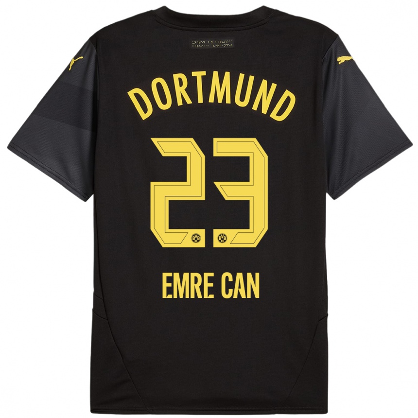 Niño Fútbol Camiseta Emre Can #23 Negro Amarillo 2ª Equipación 2024/25 Argentina