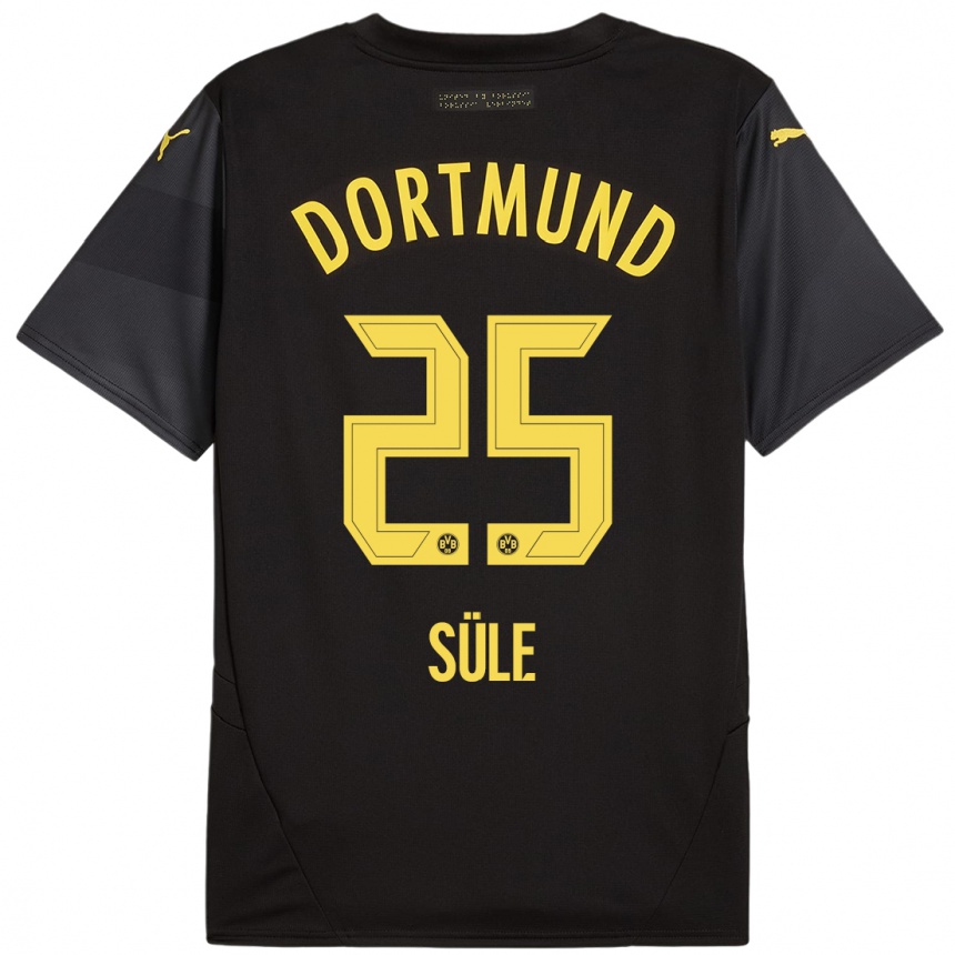 Niño Fútbol Camiseta Niklas Sule #25 Negro Amarillo 2ª Equipación 2024/25 Argentina