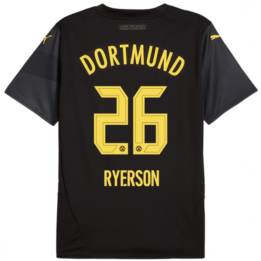 Niño Fútbol Camiseta Julian Ryerson #26 Negro Amarillo 2ª Equipación 2024/25 Argentina