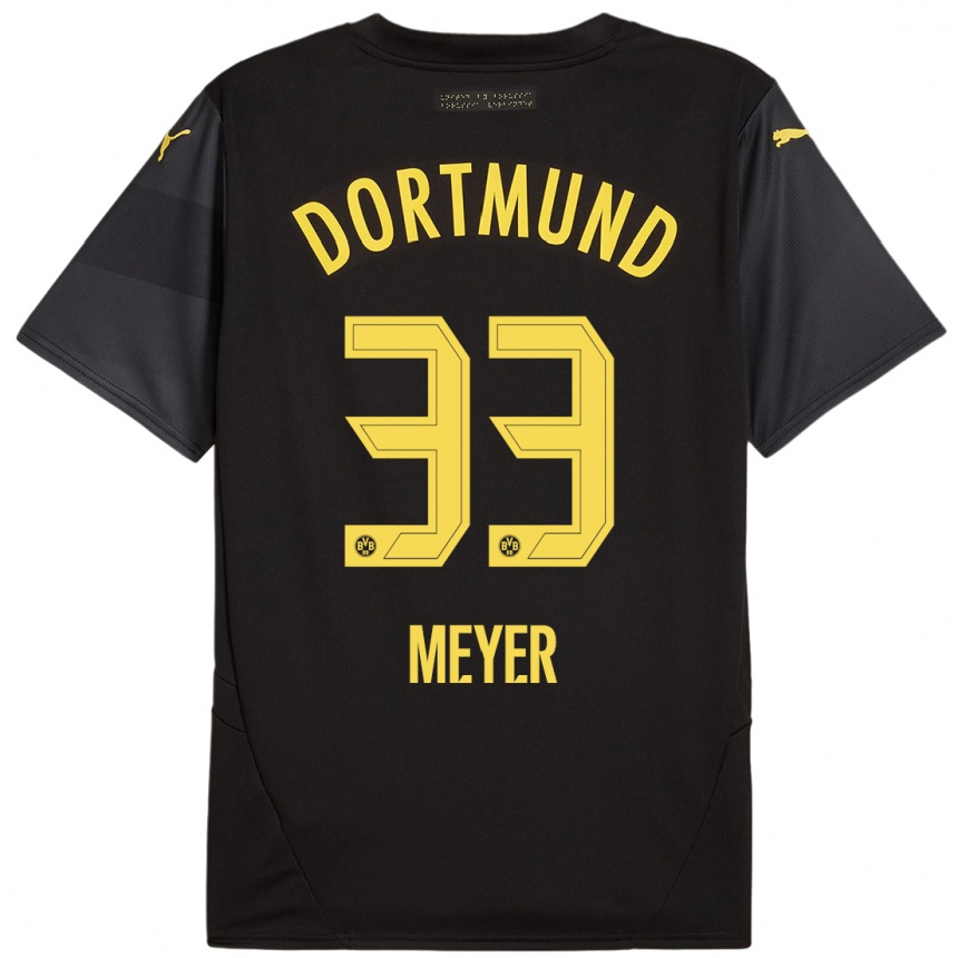 Niño Fútbol Camiseta Alexander Meyer #33 Negro Amarillo 2ª Equipación 2024/25 Argentina