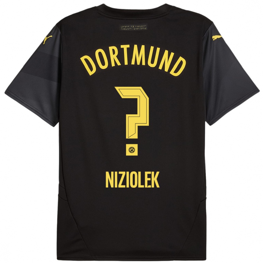 Niño Fútbol Camiseta Alex Niziolek #0 Negro Amarillo 2ª Equipación 2024/25 Argentina