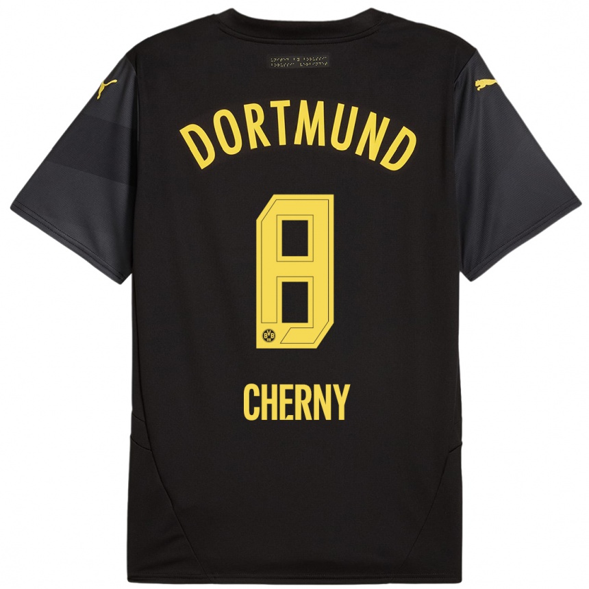 Niño Fútbol Camiseta Nick Cherny #8 Negro Amarillo 2ª Equipación 2024/25 Argentina