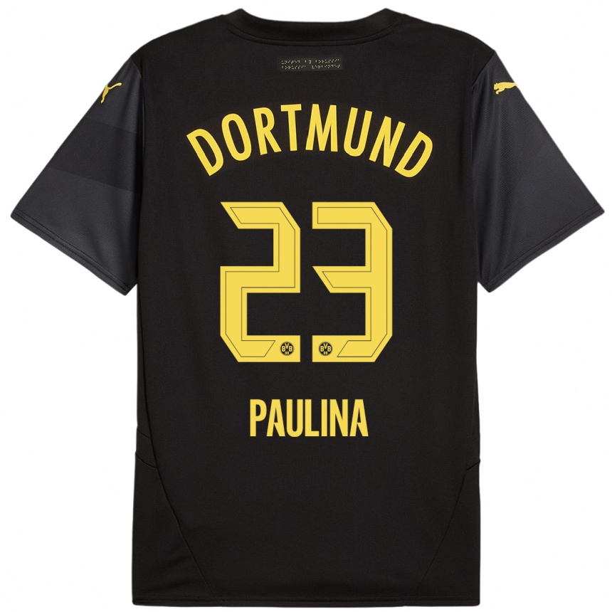 Niño Fútbol Camiseta Jordi Paulina #23 Negro Amarillo 2ª Equipación 2024/25 Argentina