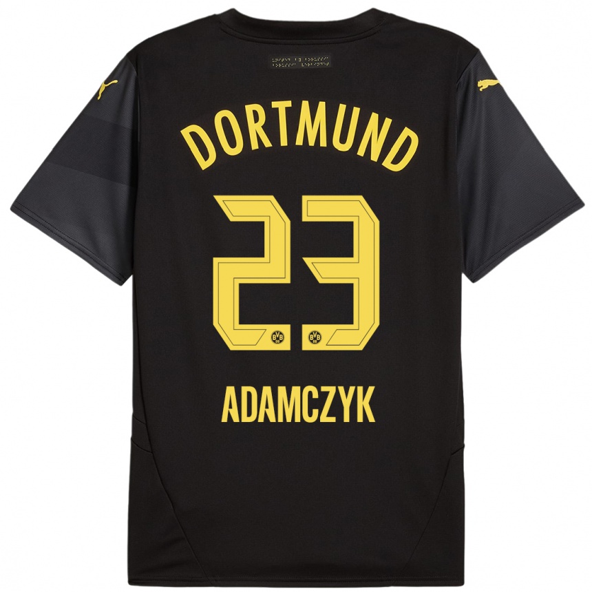 Niño Fútbol Camiseta Nico Adamczyk #23 Negro Amarillo 2ª Equipación 2024/25 Argentina