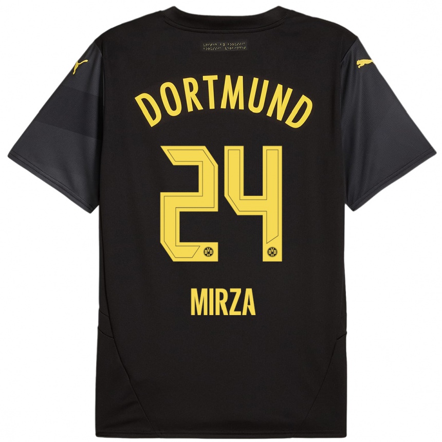 Niño Fútbol Camiseta Marwan-Omir Mirza #24 Negro Amarillo 2ª Equipación 2024/25 Argentina