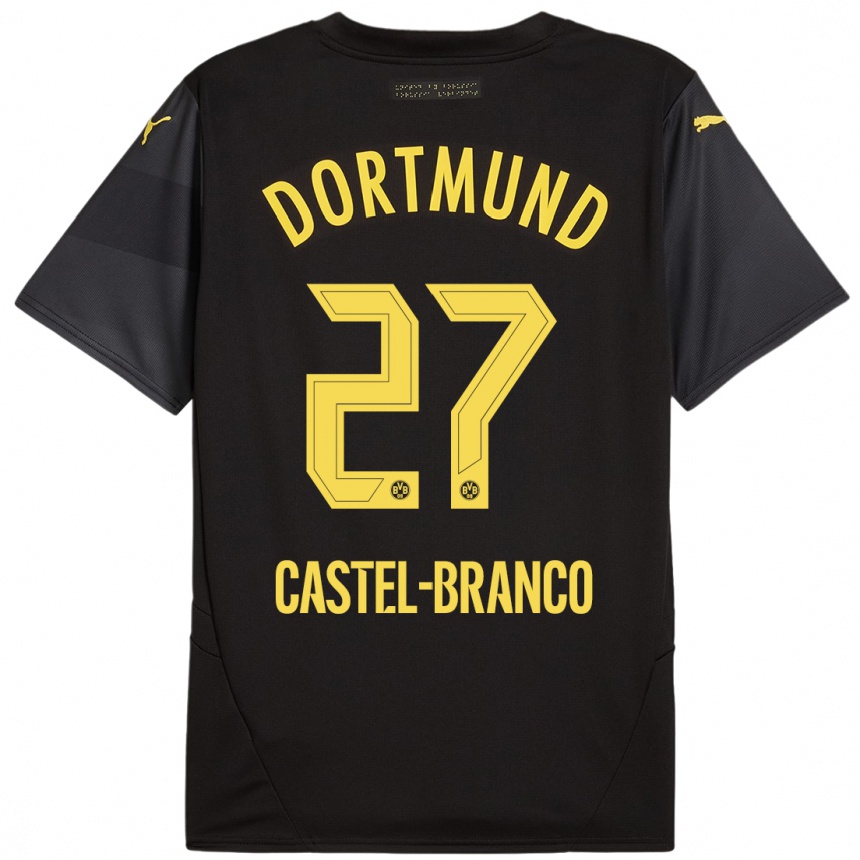 Niño Fútbol Camiseta Diego Castel-Branco #27 Negro Amarillo 2ª Equipación 2024/25 Argentina