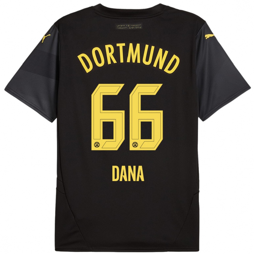 Niño Fútbol Camiseta Bleckmann Dana #66 Negro Amarillo 2ª Equipación 2024/25 Argentina