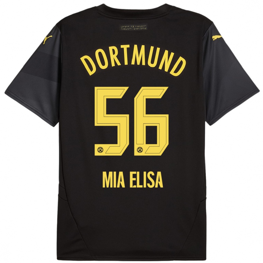 Niño Fútbol Camiseta Bomnuter Mia Elisa #56 Negro Amarillo 2ª Equipación 2024/25 Argentina