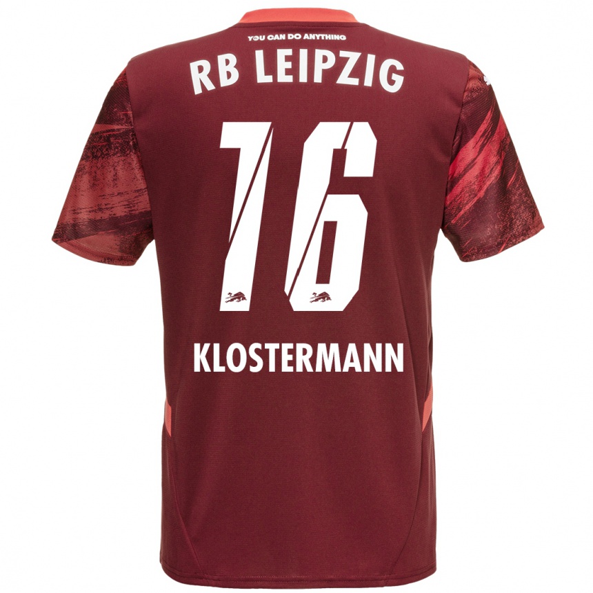 Niño Fútbol Camiseta Lukas Klostermann #16 Borgoña 2ª Equipación 2024/25 Argentina